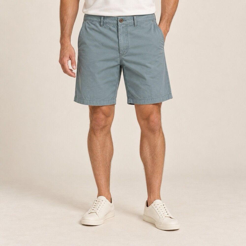 Tommy Bahama Relax Shorts Mens 36 Blue Chino Flat Front 9 Inseam Casual Coastal
